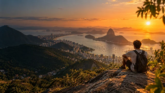 Rio im Sonnenuntergang, KI-generiertes Motiv